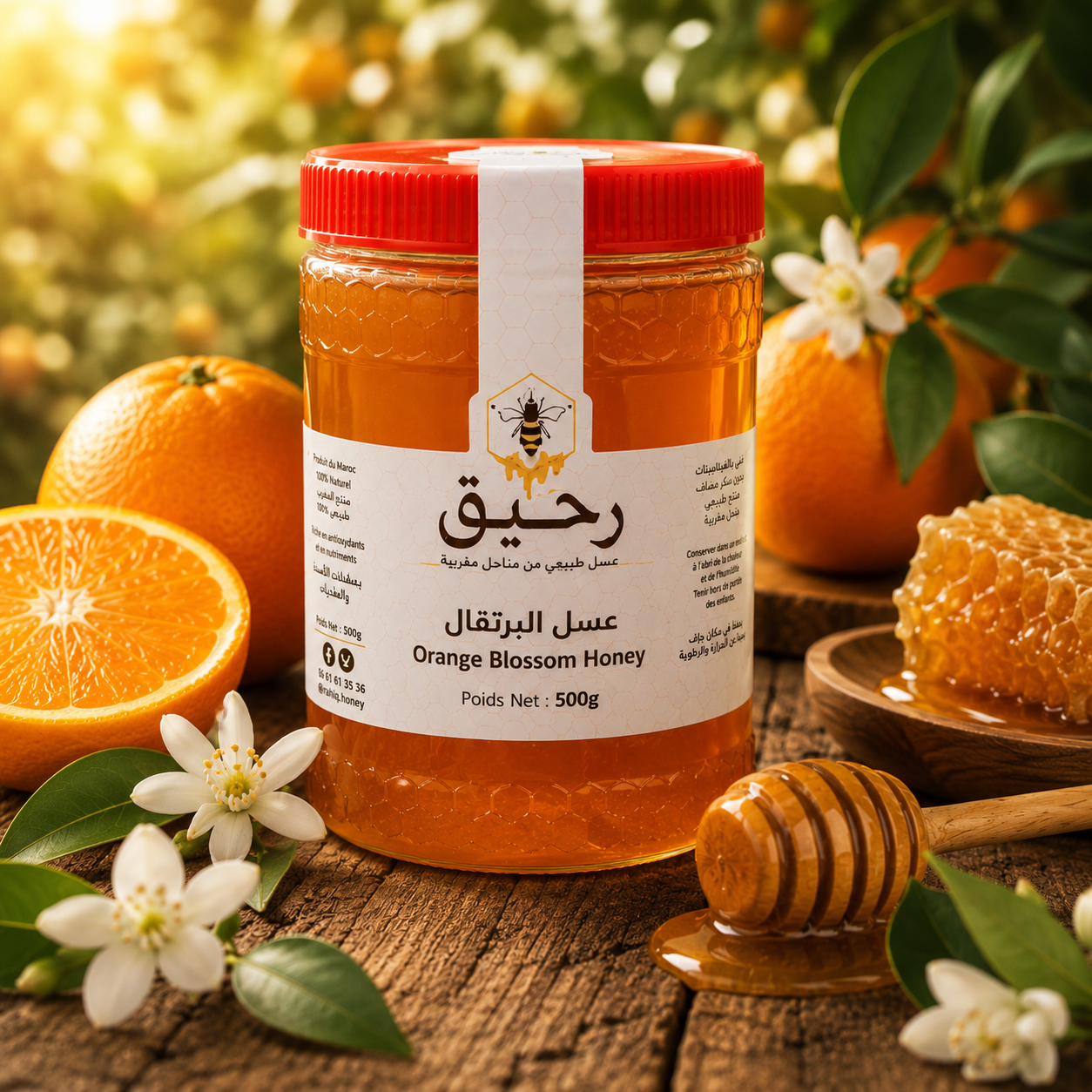 عسل أزهار البرتقال المغربي الطبيعي - رحيق